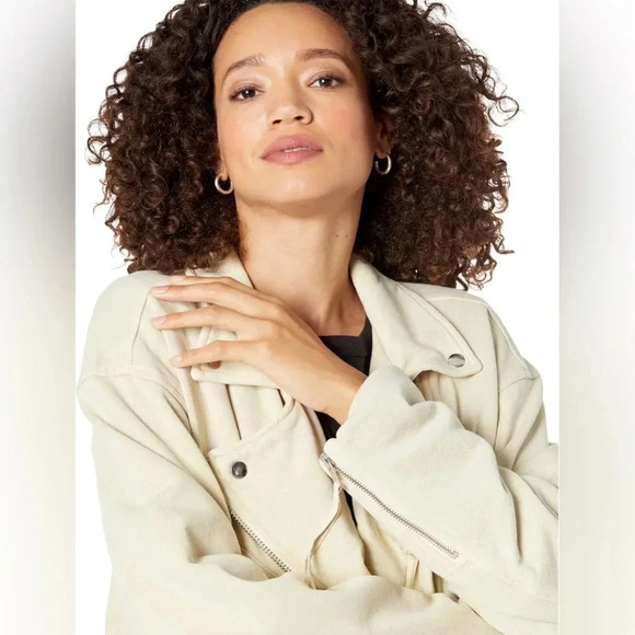 NWT We The Free Rebel Knit Moto Jacket in Vanilla Crème L - Picture 2 of 8